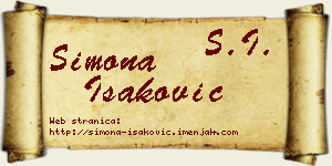 Simona Isaković vizit kartica